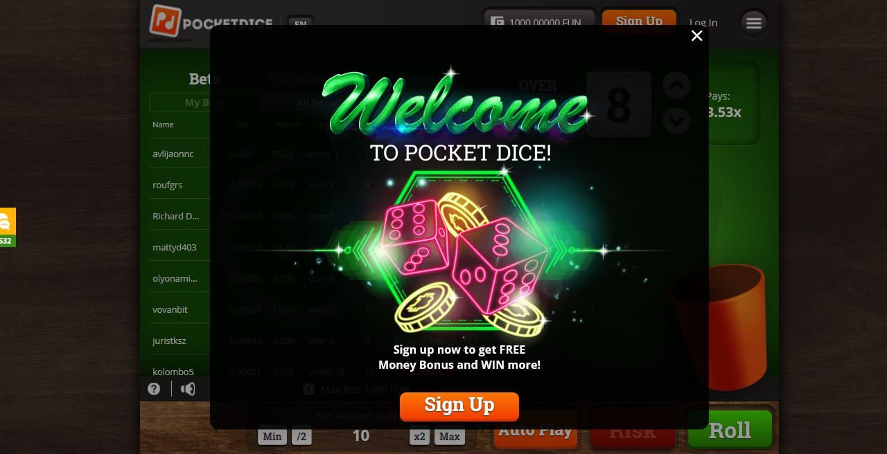 Pocket dice app 56330
